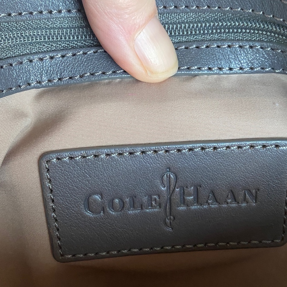 Cole Haan Leyden II Nubuck Leather Hobo Bucket Bag , Gray - Picture 13 of 16